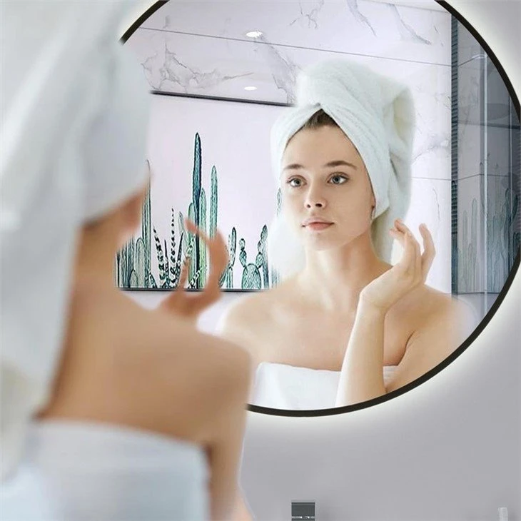 black round light up mirror black round light up mirror